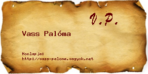 Vass Palóma névjegykártya